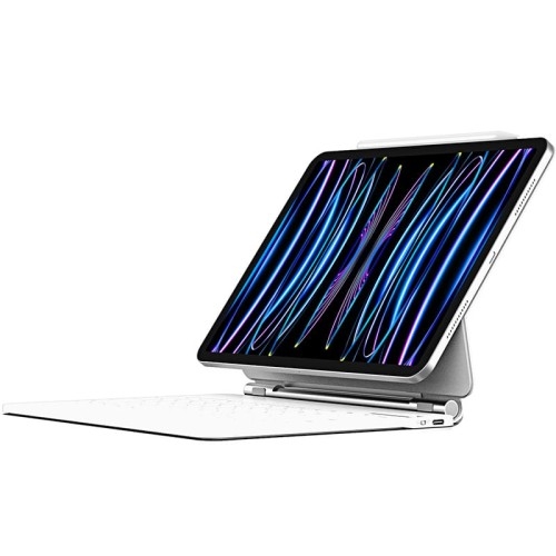 Image of Etui z klawiaturą Bluetooth Dux Ducis (MK Series) do iPad Air 11" 6 gen. 2024, iPad Air 10.9" 4/5, iPad Pro 11 2022/2021/2020, białe