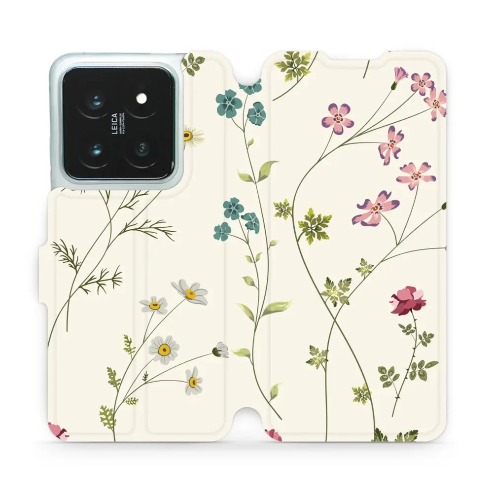 Etui z klapką do Xiaomi 14 Pro, Mobiwear Book, polne kwiaty