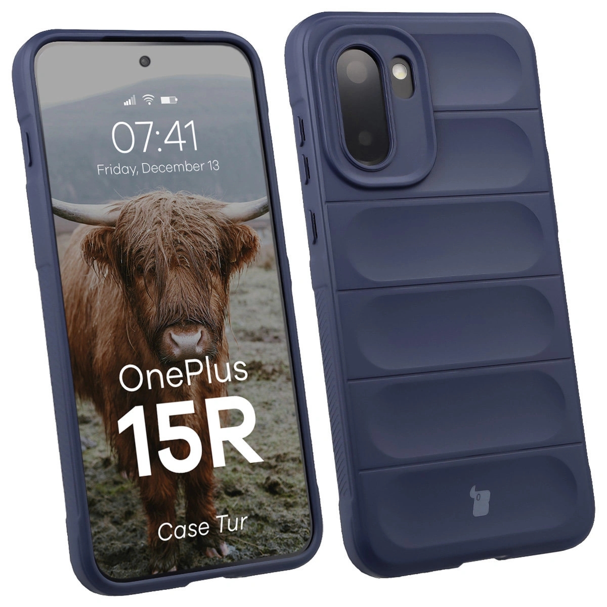 Pancerne etui Bizon Case Tur do OnePlus 15R, granatowe