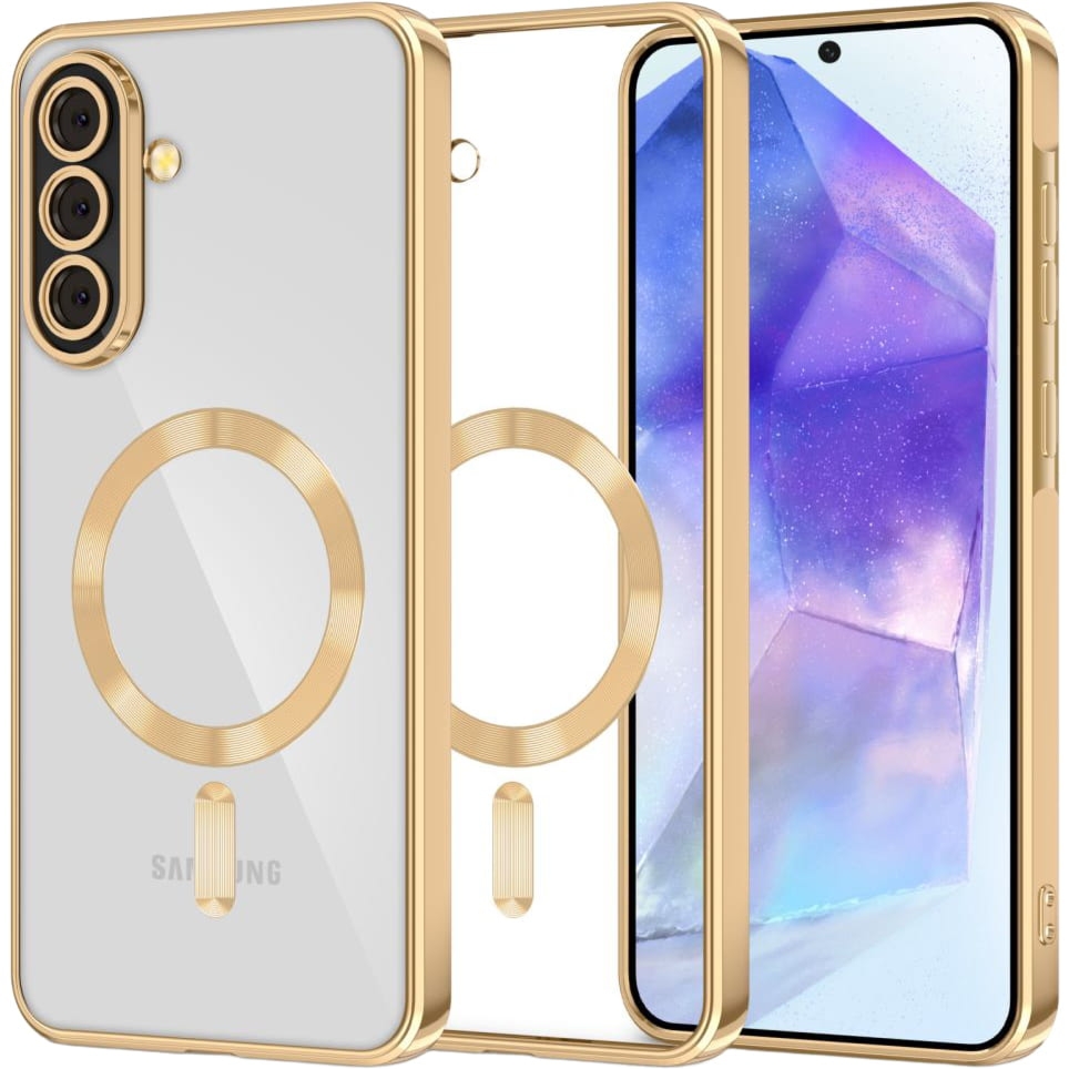 Etui z osłoną aparatu Tech-Protect MagFlex do Galaxy A57 5G do MagSafe, przezroczysto-złote