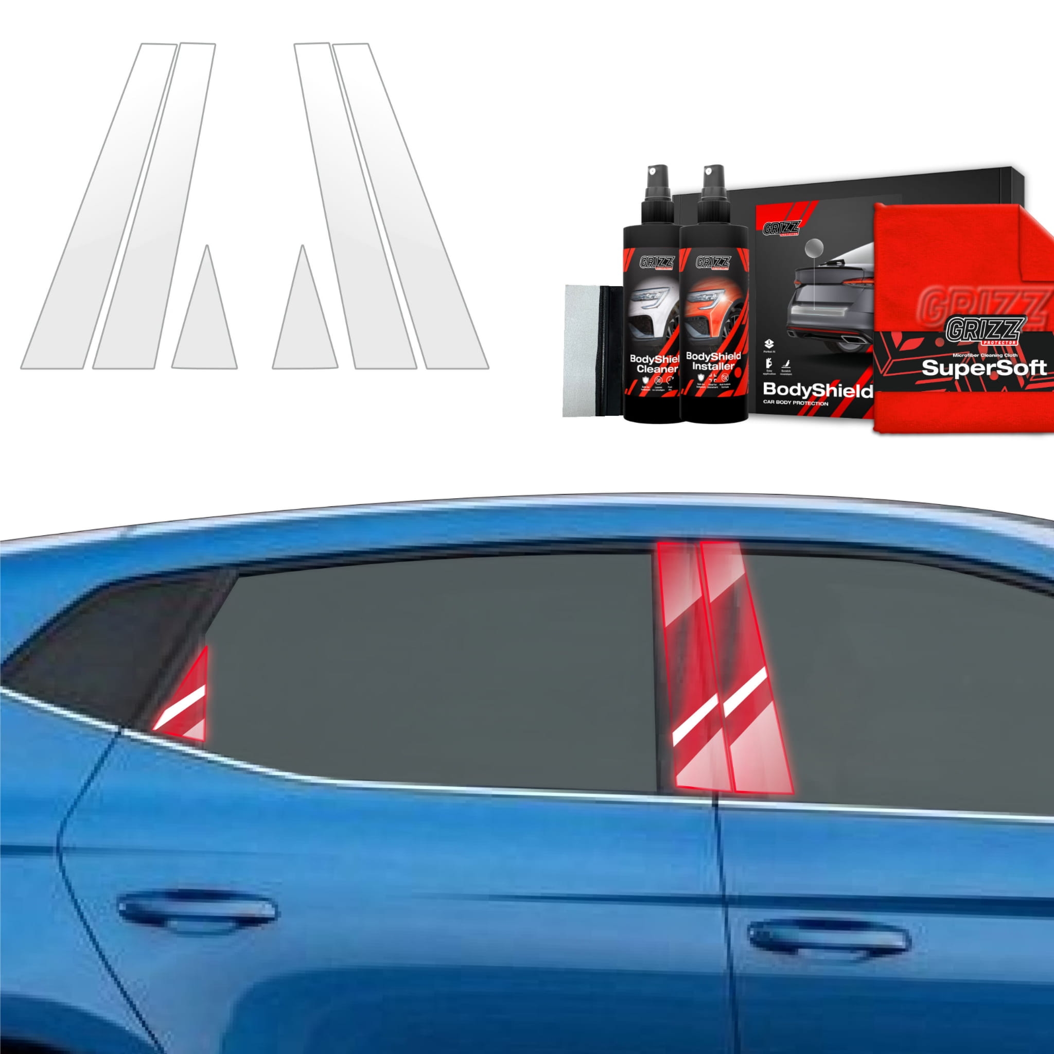 6w1 Folia ochronna Grizz Protector na słupki do Seat Ibiza (2021-2026)