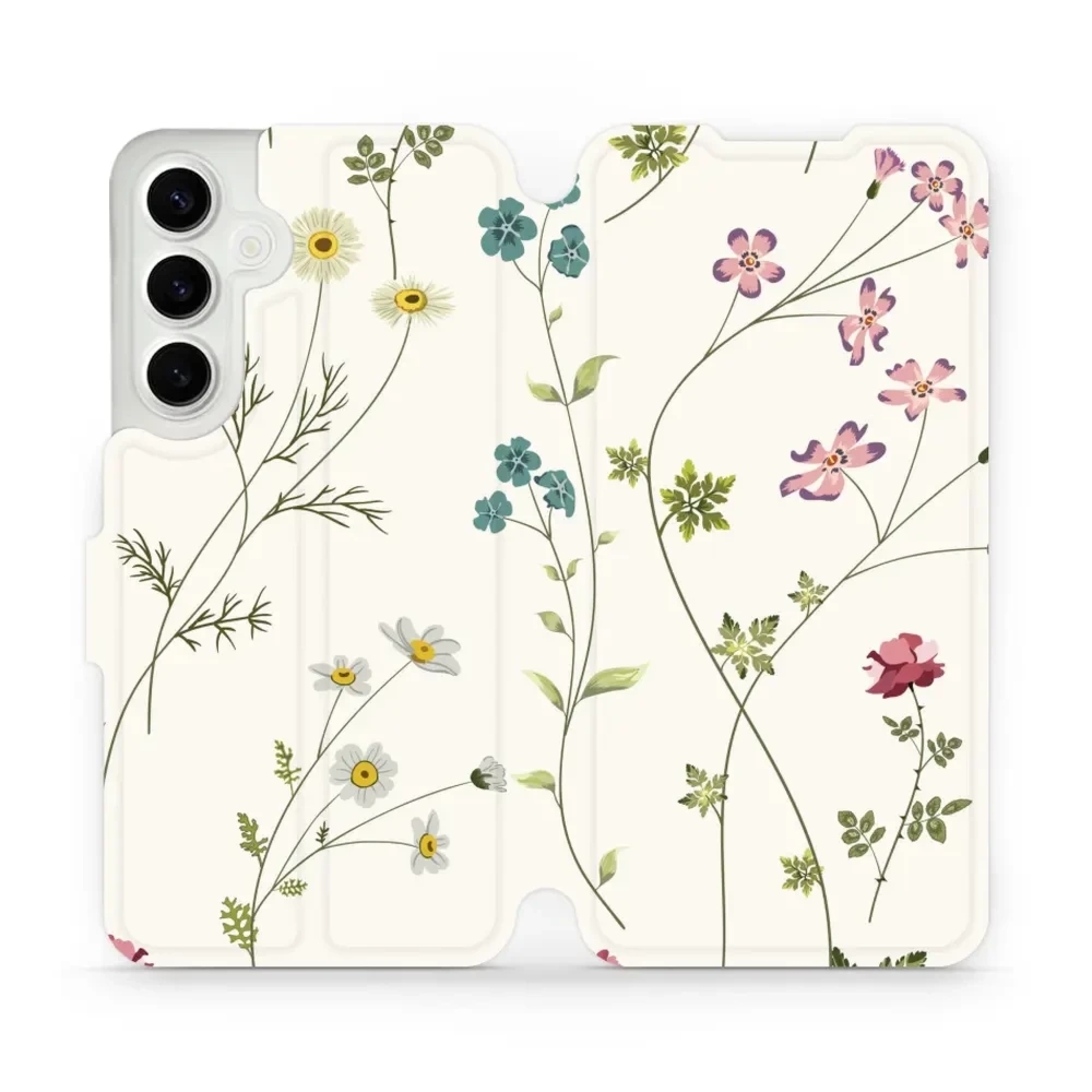 Etui z klapką do Galaxy S24 Plus, Mobiwear Book, polne kwiaty
