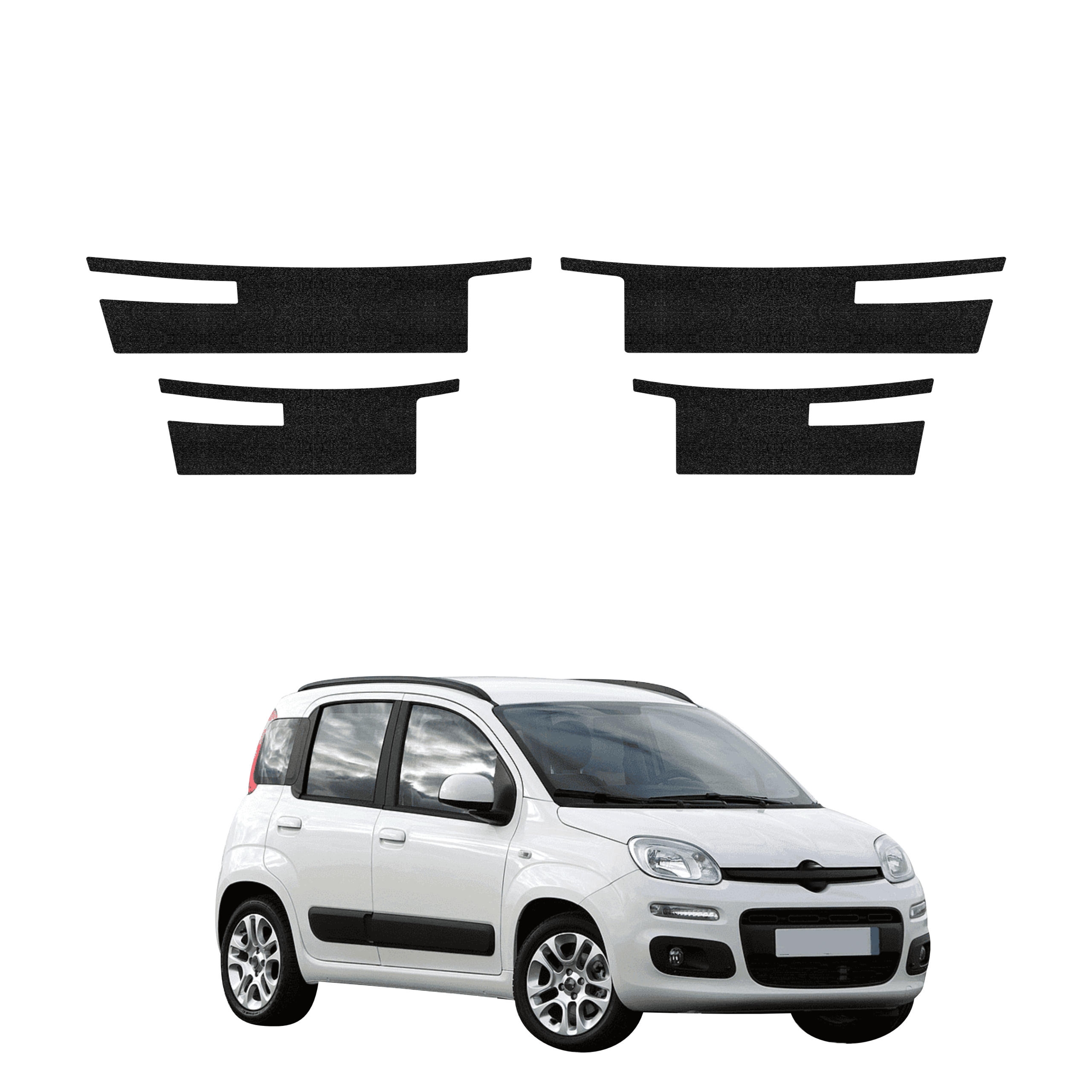 4w1 Czarna powłoka techniczna Grizz Protector na progi Fiat Panda 3 Hatchback 5D (2011-2016)