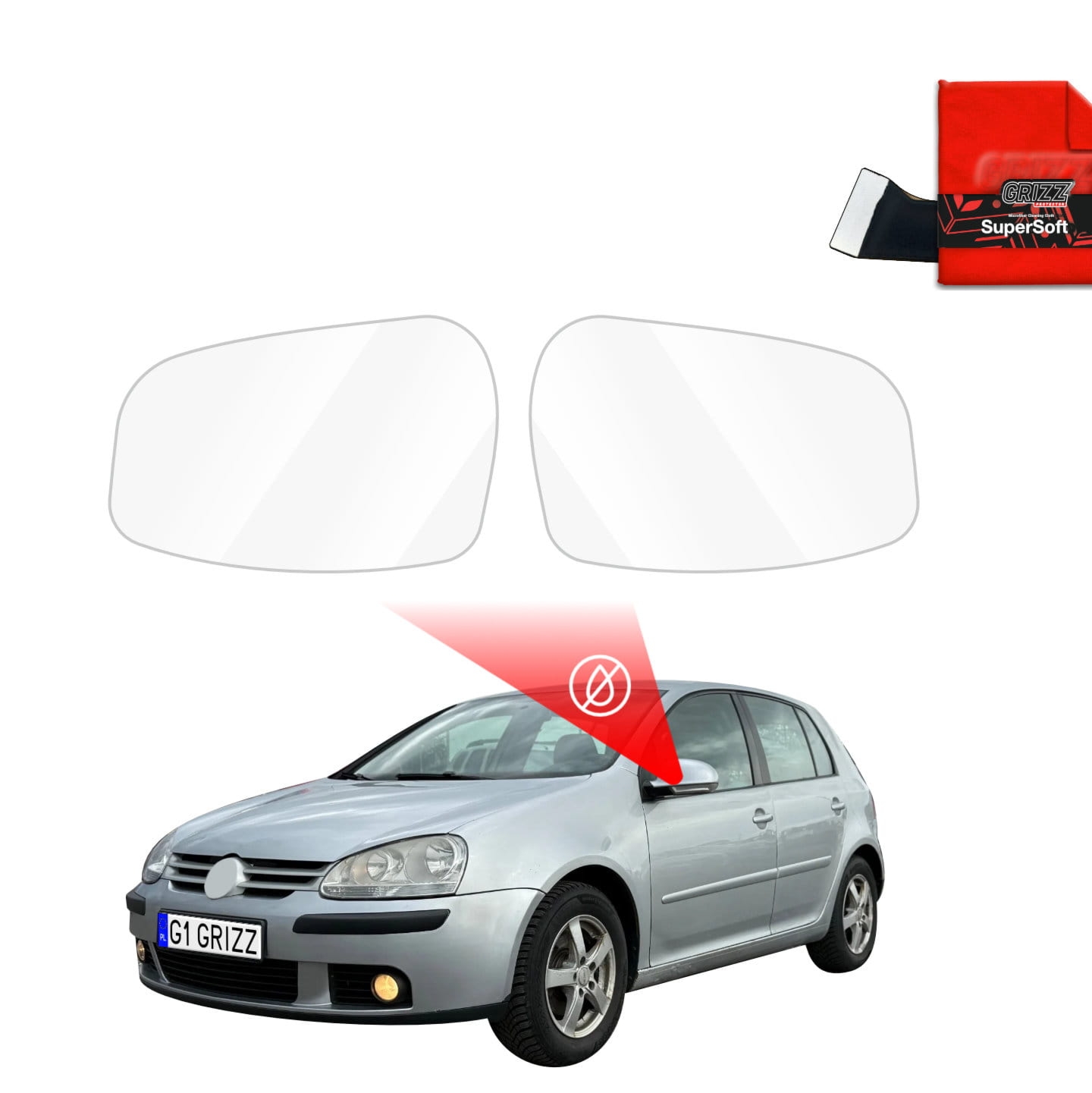 Folia przeciwdeszczowa Grizz Protector na lusterka do Volkswagen Golf 5 Hatchback 5D (2003-2009)