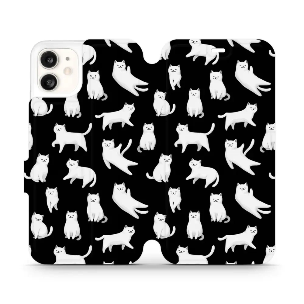Etui z klapką do iPhone 11, Mobiwear Book, kotki luna