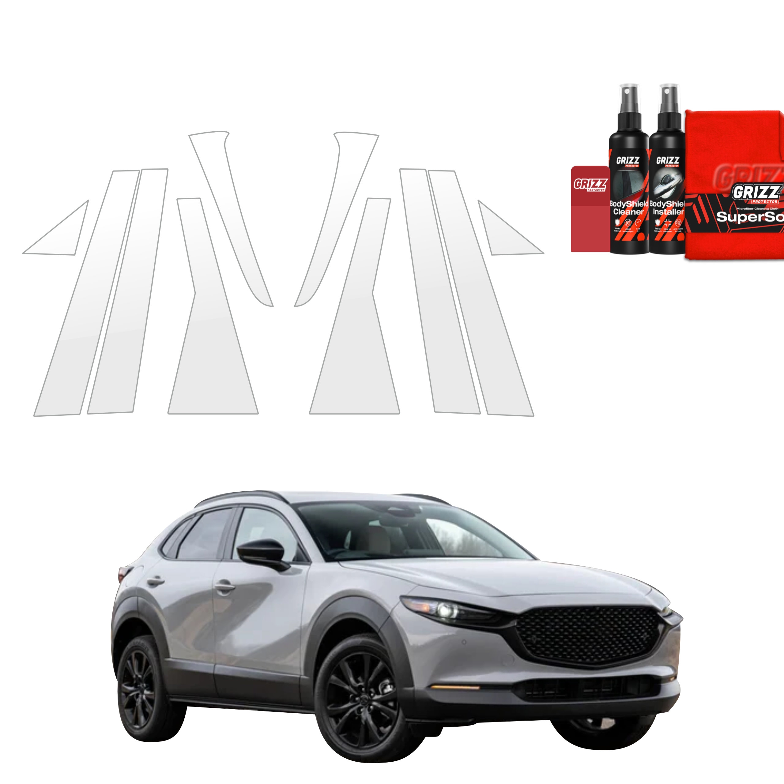 10w1 Folia ochronna na słupki Grizz Protector do Mazda CX-30 (2026)