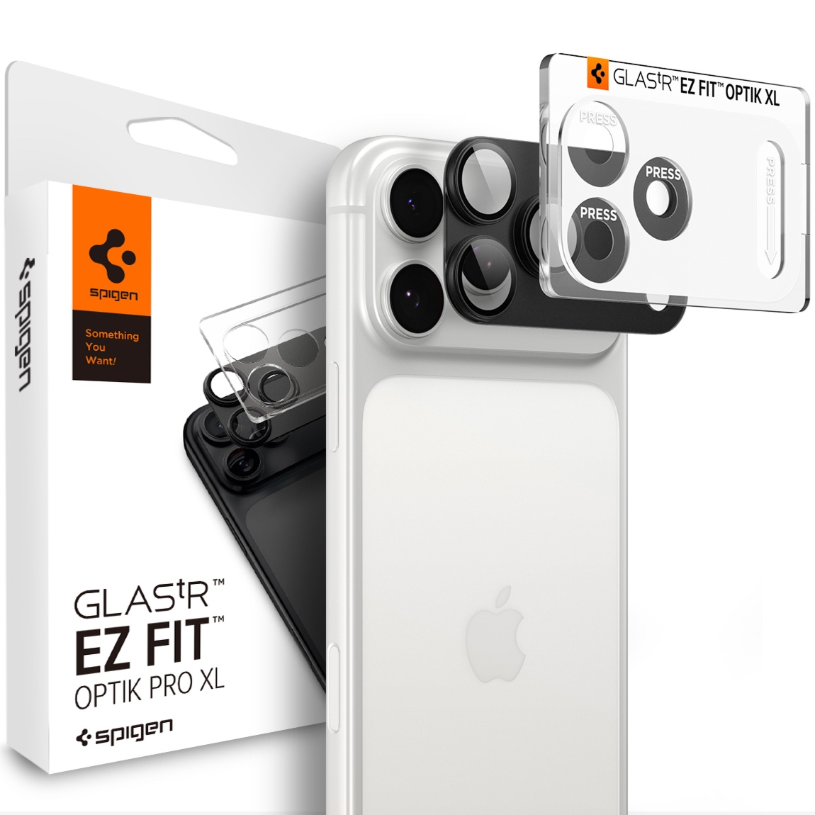 Szkło na aparat Spigen Glas.tR Ez Fit Optik Pro XL 1-Pack do iPhone 18 Pro Max, ciemno-szare