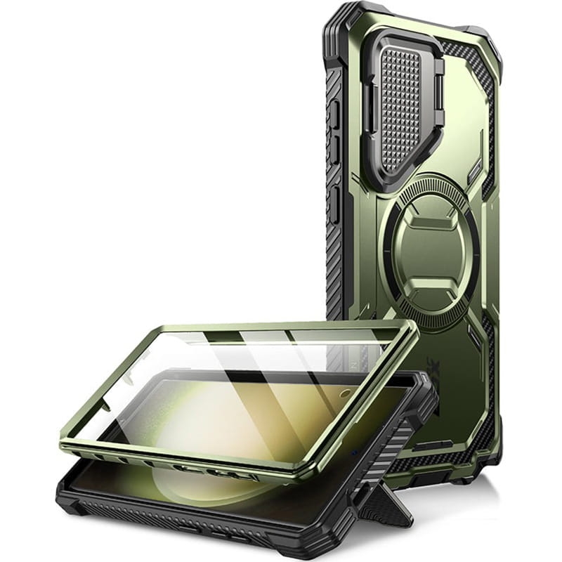 Image of Etui pancerne Supcase i-Blason Armorbox Mag SP do Galaxy S24 Ultra, do MagSafe, zielone