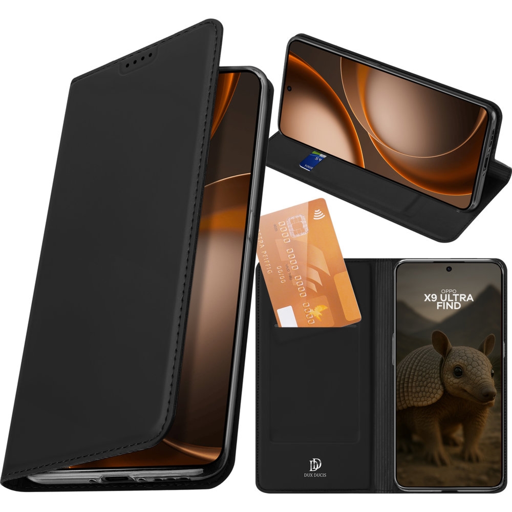 Etui z klapką Dux Ducis Skin Pro do Oppo Find X9 Ultra, czarne