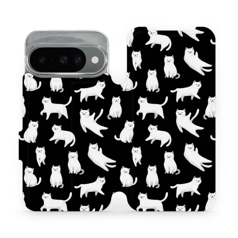 Etui z klapką do Pixel 10, Mobiwear Book, kotki luna