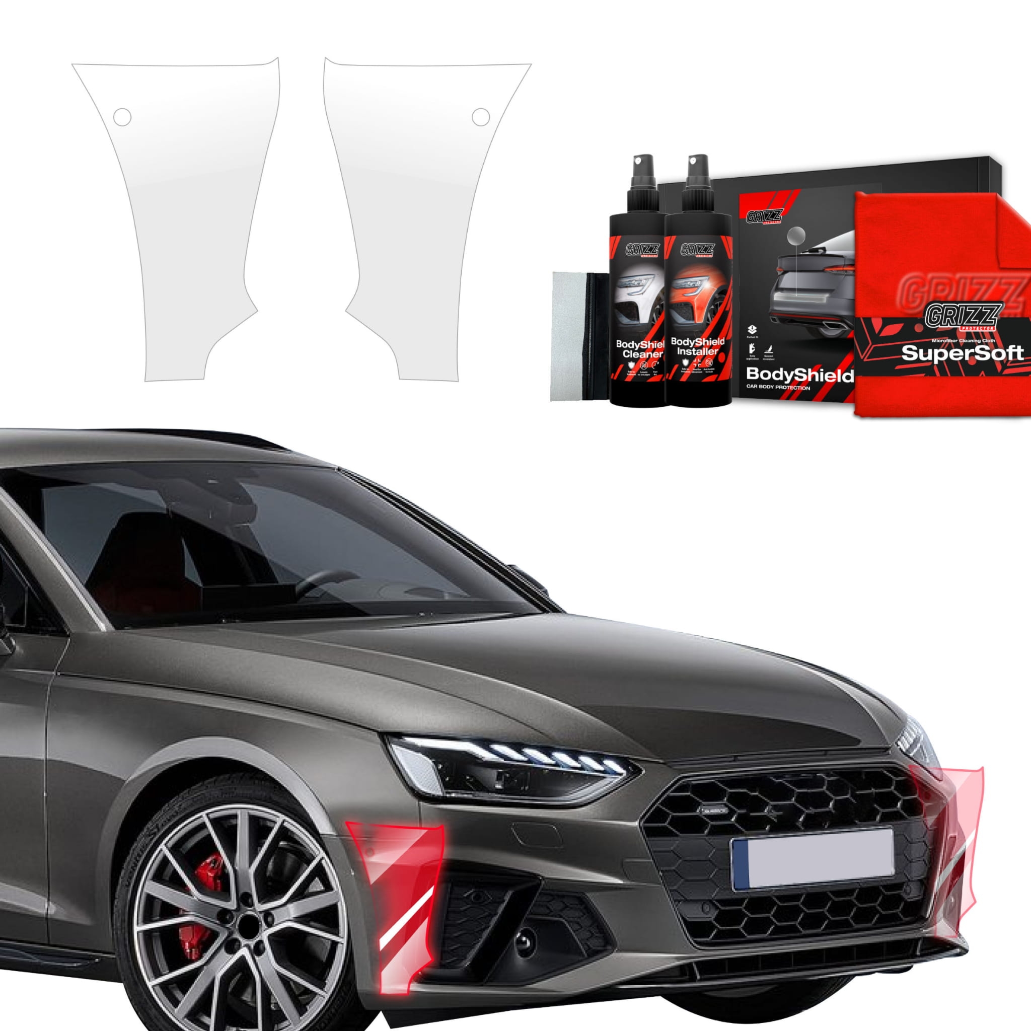 2w1 Folia ochronna na bok zderzaka Grizz Protector do Audi A4 Avant (2019-2024)