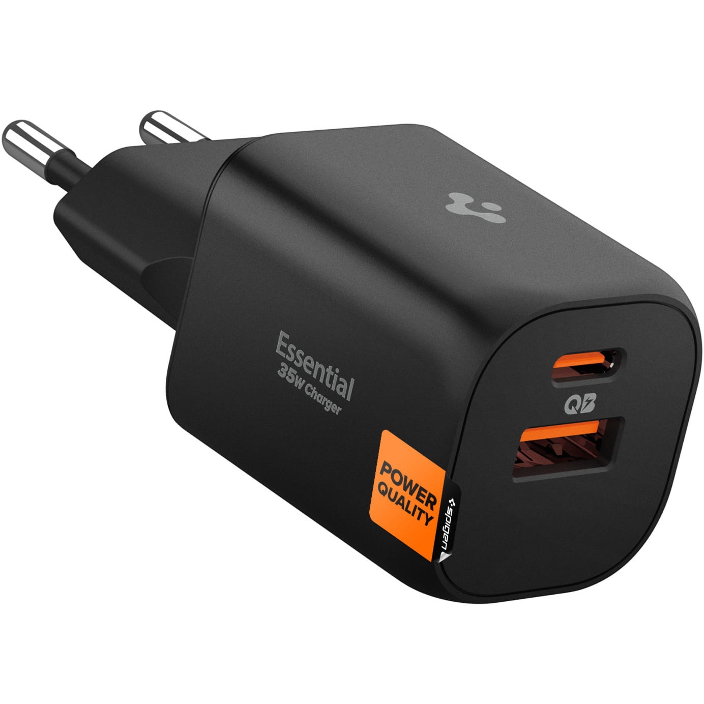 Ładowarka sieciowa GaN Pro USB-A / USB-C 35W, Spigen Essential EE352EU, czarna