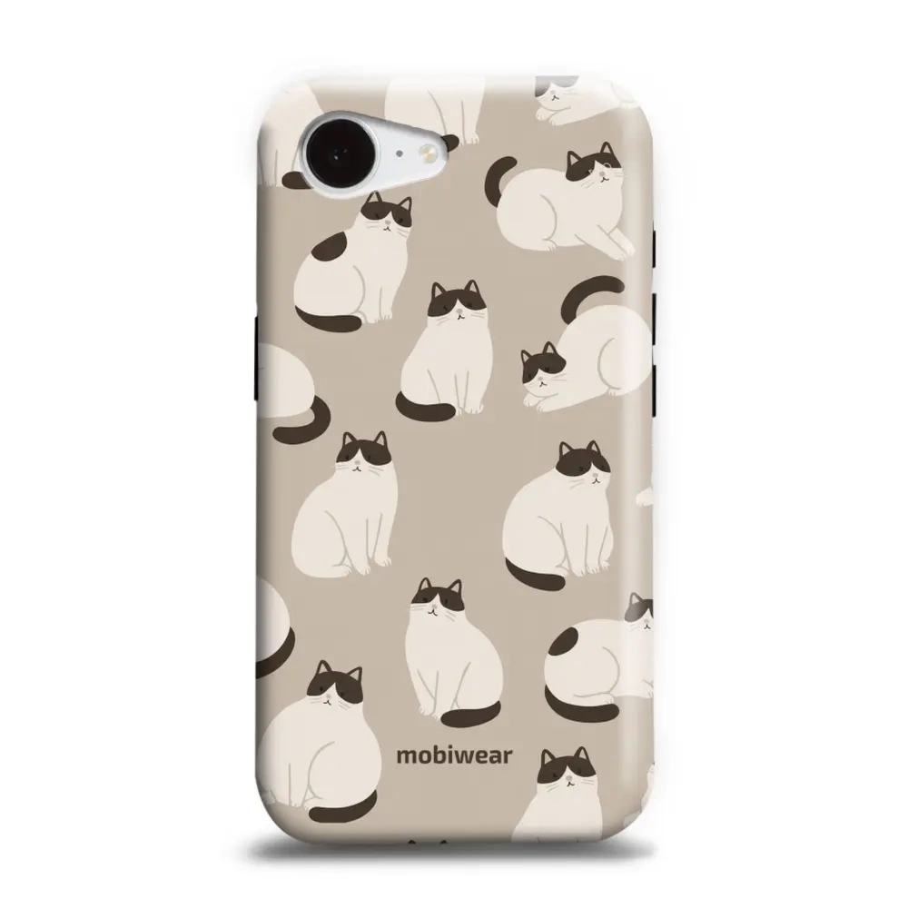 Etui ochronne do iPhone 17e / 16e, Mobiwear Elite Pro, kawa miau