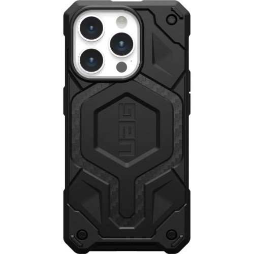 Image of Etui Urban Armor Gear Monarch Pro MagSafe do iPhone 15 Pro, czarne karbonowe