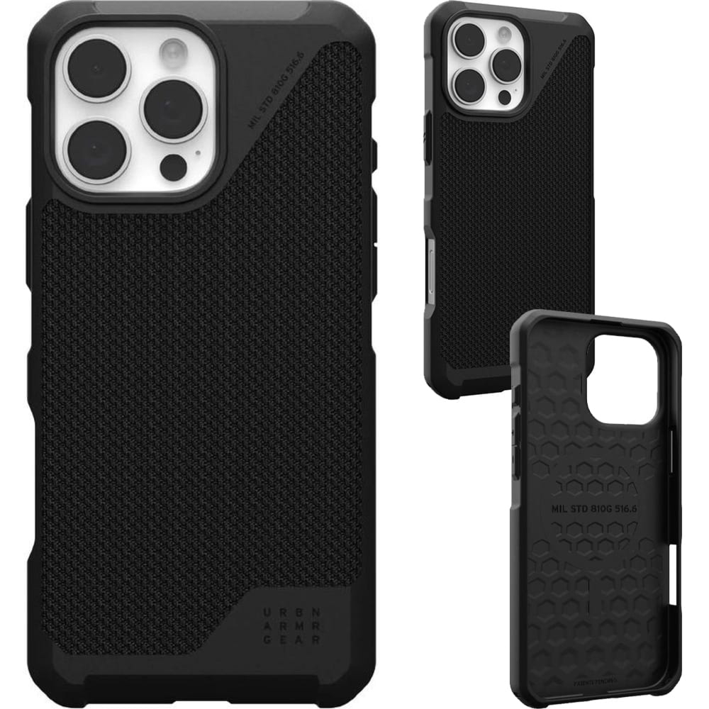 Etui pancerne Urban Armor Gear Metropolis LT Mag do MagSafe do iPhone 16 Pro Max, czarne z kevlarem