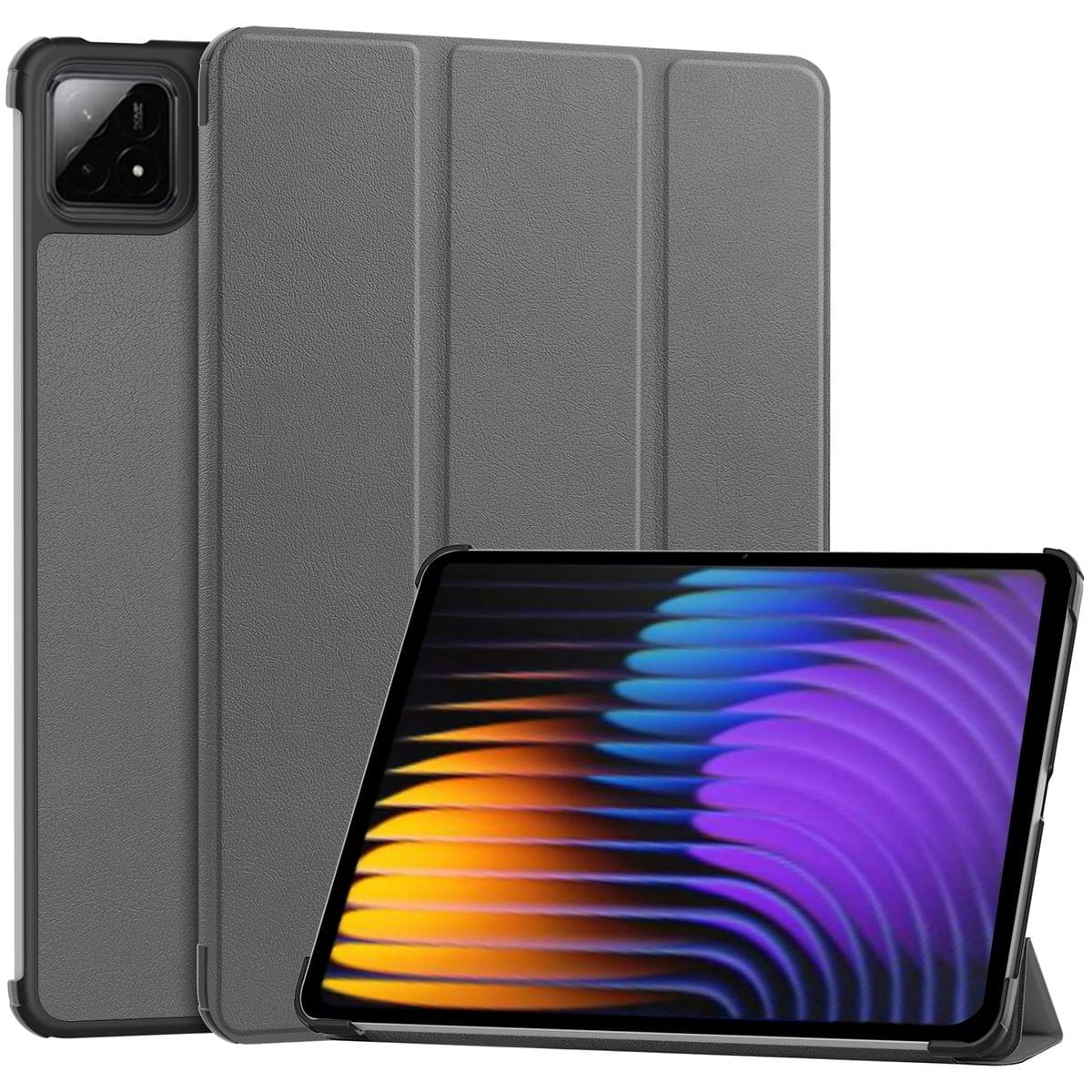 Image of Etui z klapką Bizon Case Tab Croc do Xiaomi Pad 7 / 7 Pro, szare