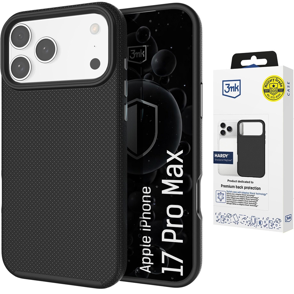 Etui 3mk Hardy Shockproof MagCase do MagSafe do iPhone 17 Pro Max, czarne