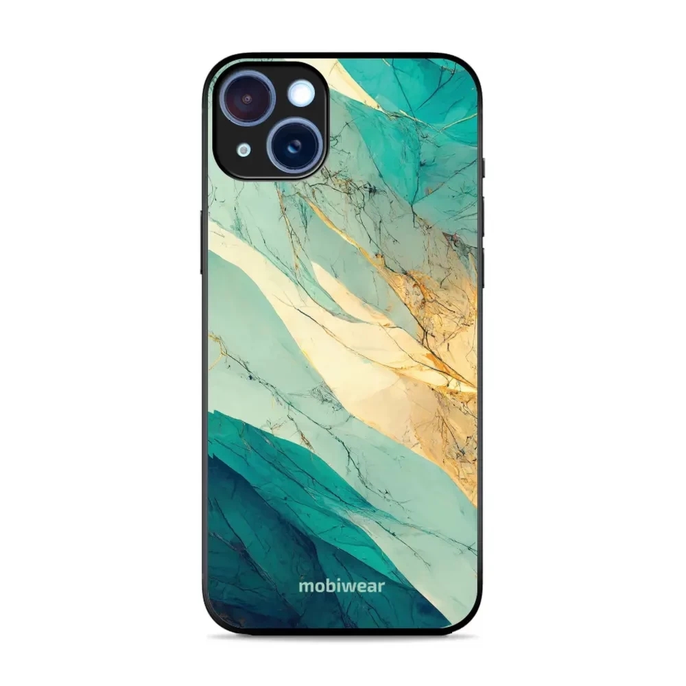 Etui ochronne do iPhone 15 Plus, Mobiwear Glossy Case, turkusowy marmur
