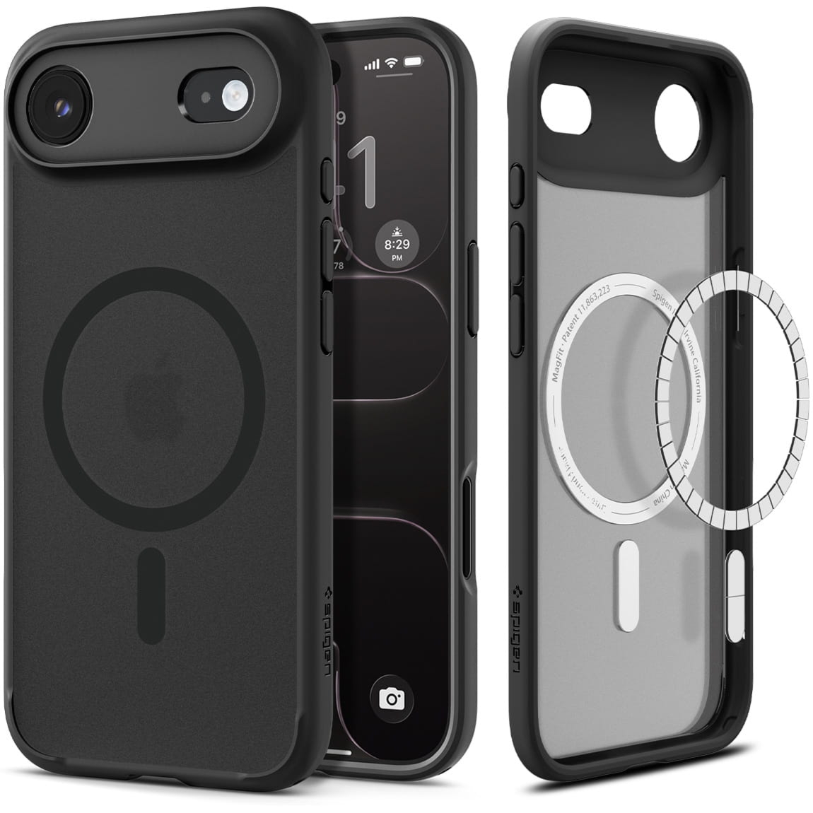 Etui Spigen Ultra Hybrid Mag do MagSafe do iPhone Air, półprzezroczysto-czarne