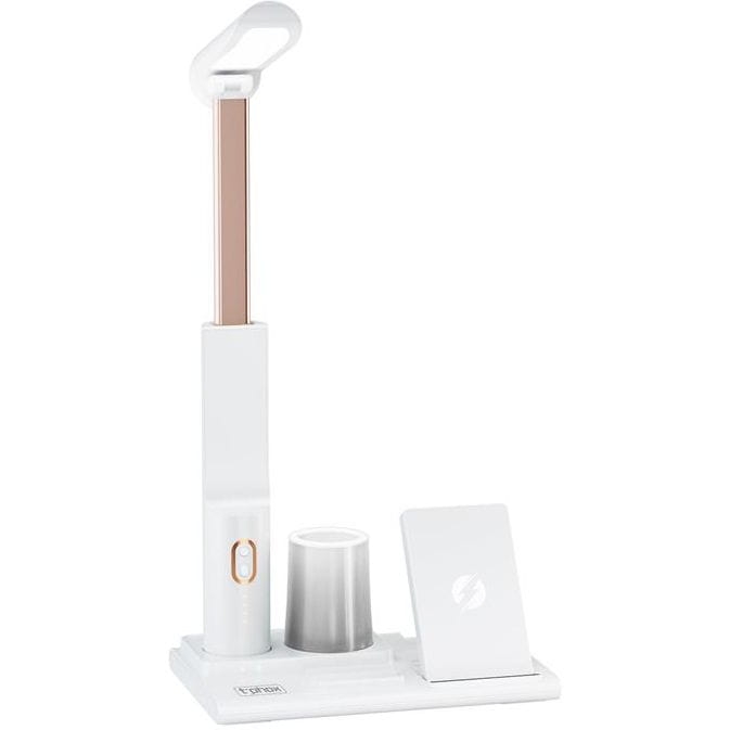 Image of Lampka biurkowa z ładowaniem indukcyjnym do smartfona T-Phox 5w1, biała