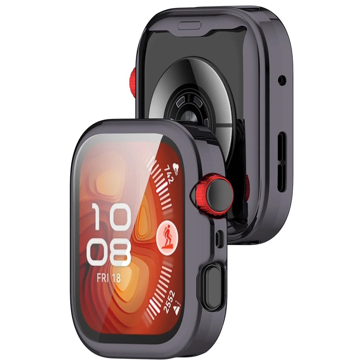 Etui z osłoną ekranu Bizon Case Watch Felipe do Huawei Watch Fit 5 Pro, szare