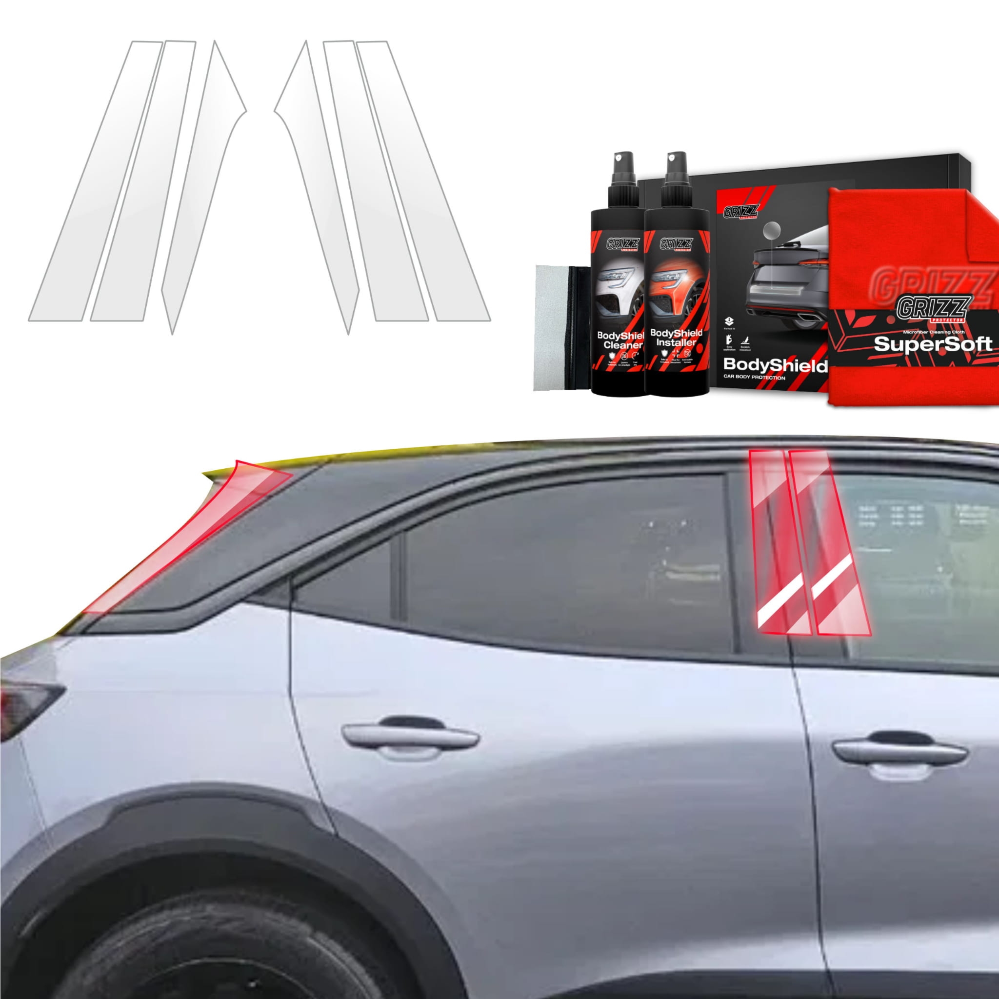 6w1 Folia ochronna Grizz Protector na słupki do Opel Mokka (2021-2026)