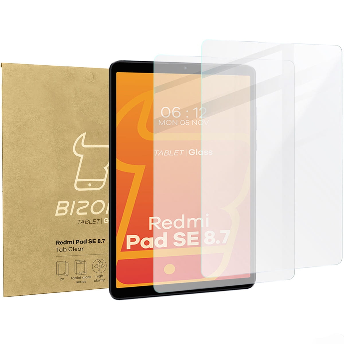 Szkło hartowane do tabletu Bizon Glass Tab Clear Duo do  Xiaomi Redmi Pad SE 8.7, 2 sztuki