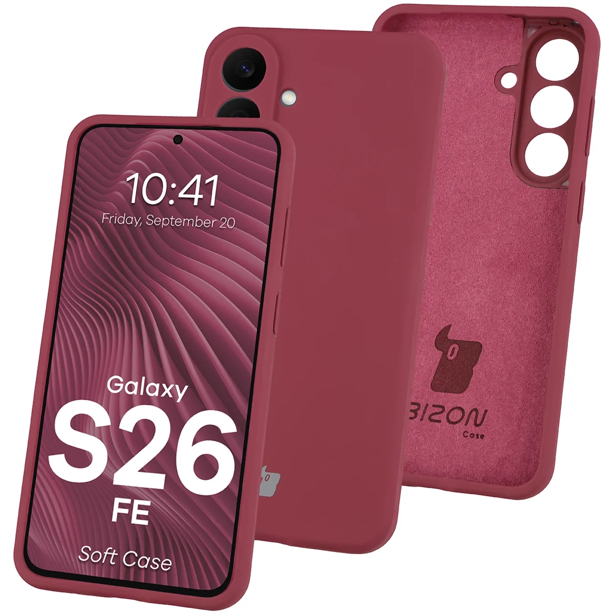 Silikonowe etui Bizon Soft Case do Galaxy S26 FE, ciemnofioletowe