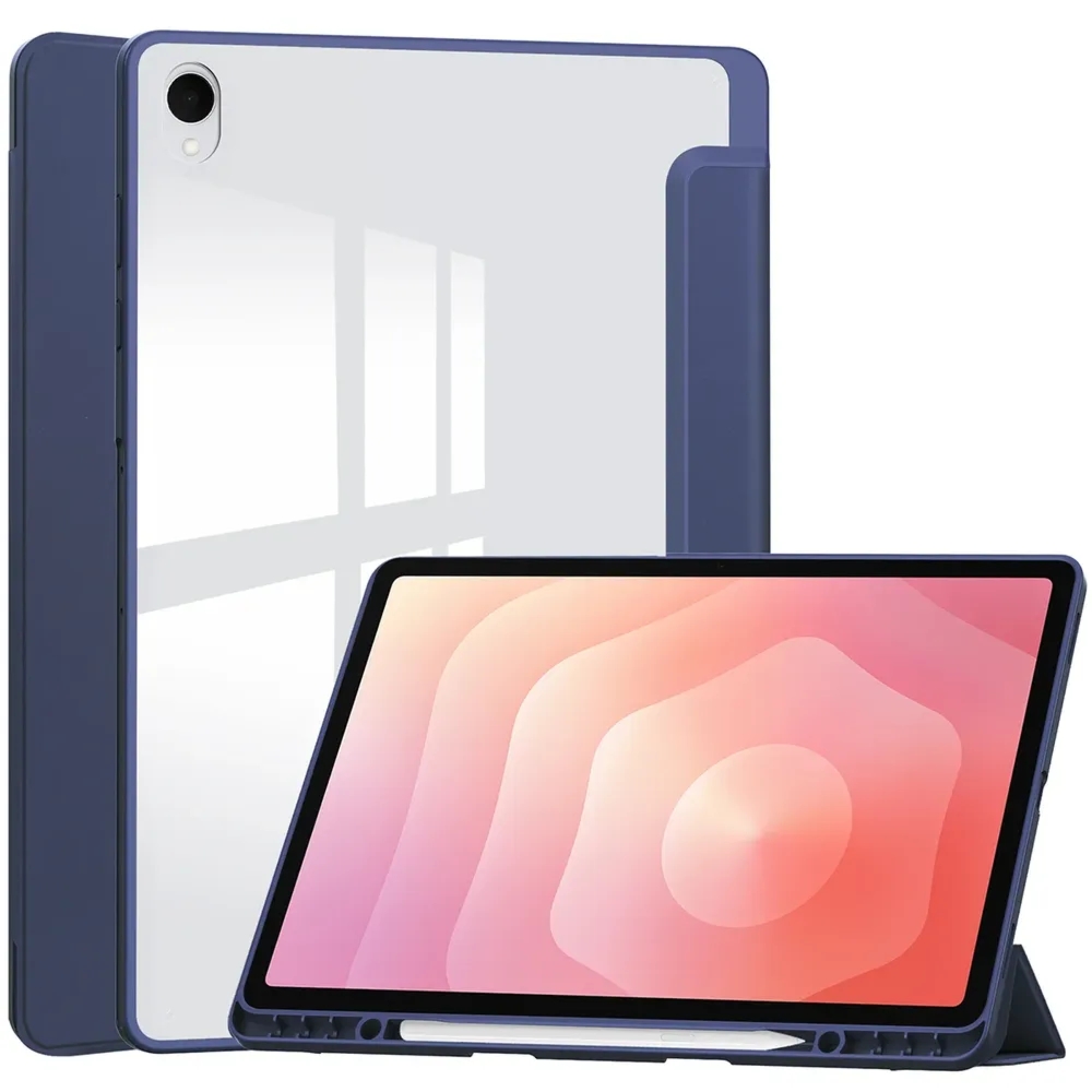 Etui z klapką Bizon Case Tab Clear Matt do Galaxy Tab S12 Plus, granatowe