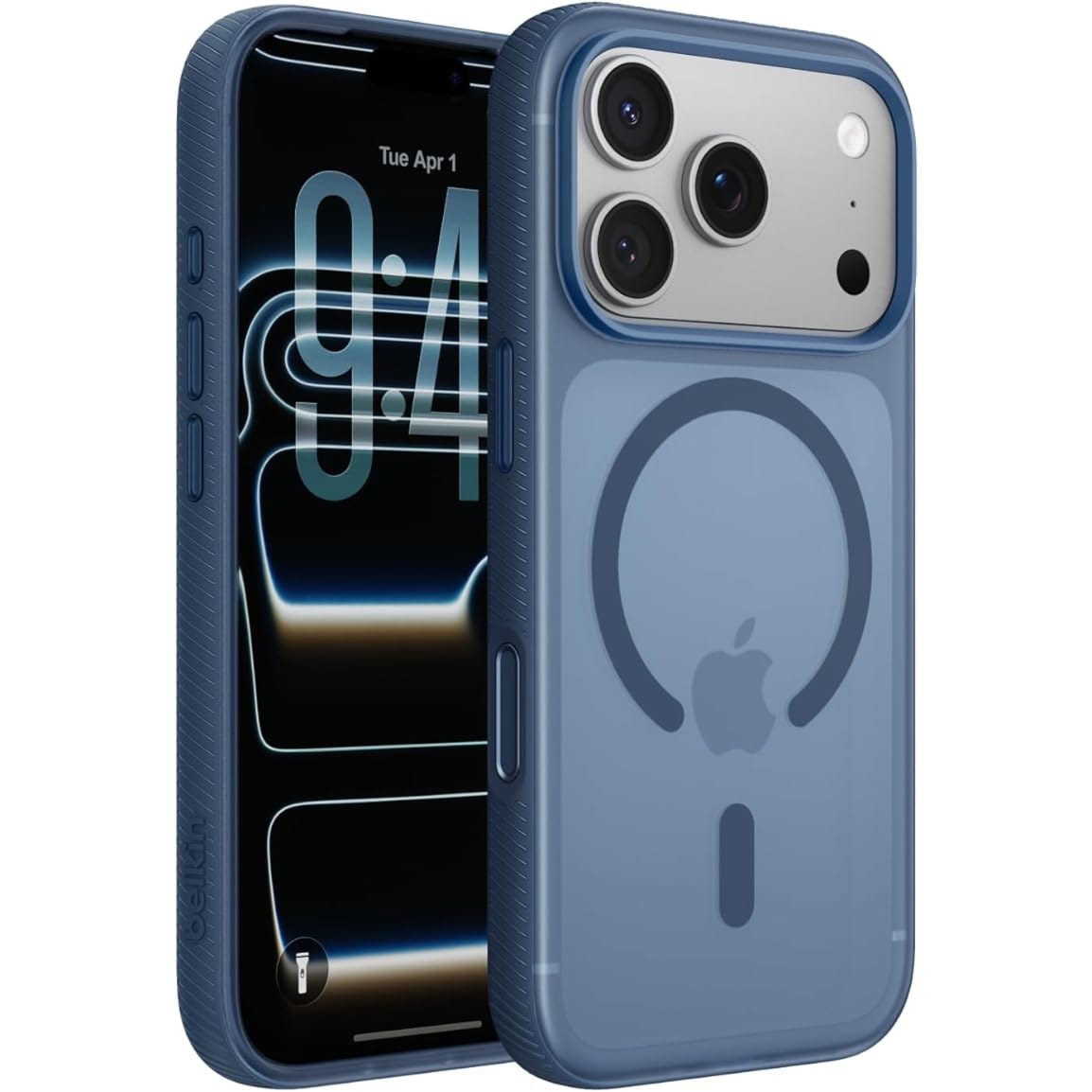 Etui Belkin SheerForce Grip (CC) do MagSafe do iPhone 17 Pro, niebieskie