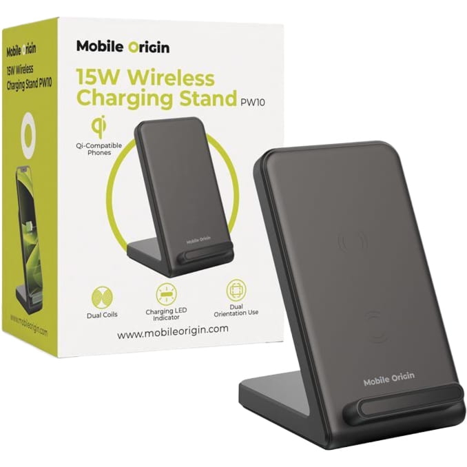 Ładowarka indukcyjna 15W Qi, Mobile Origin PW10, dla telefonu, czarna