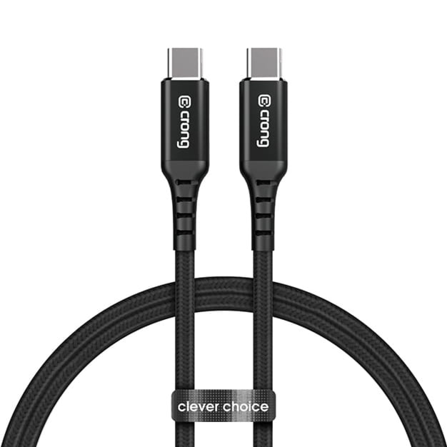Kabel z nylonowym oplotem Crong Armor Link USB-C, 100W 5A PD, 1.2m , czarny