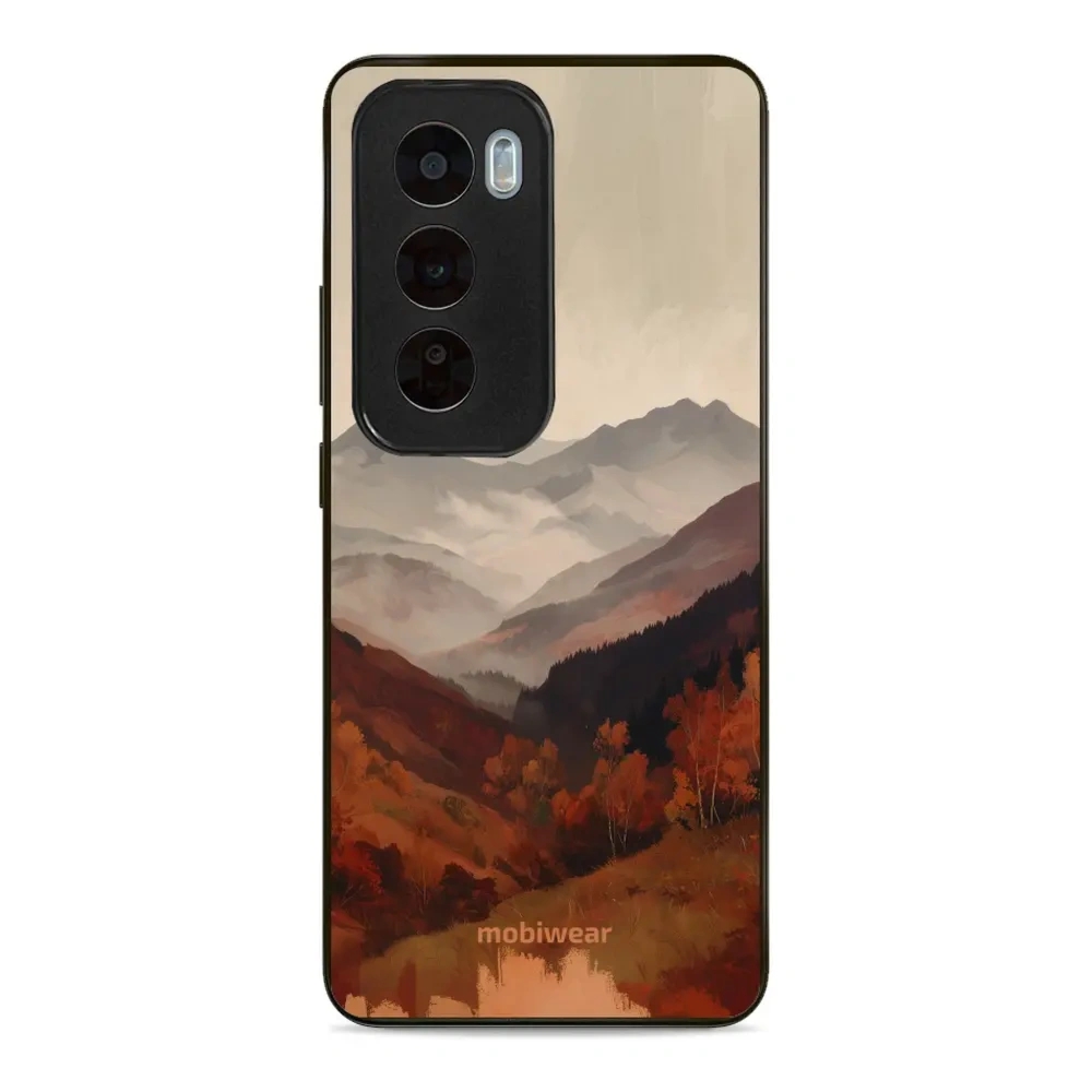 Etui ochronne do OPPO Reno12 Pro, Mobiwear Glossy Case, mglista dolina w górach