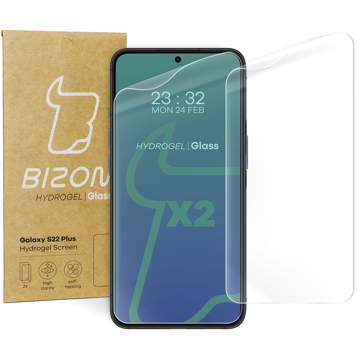 Folia hydrożelowa na ekran Bizon Film Hydrogel Front Duo do Galaxy S22 Plus, 2 sztuki