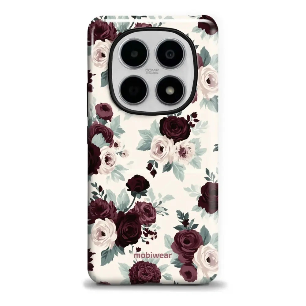 Etui ochronne do Xiaomi POCO M8 5G, Mobiwear Elite Pro, róże z szałwią na kremie