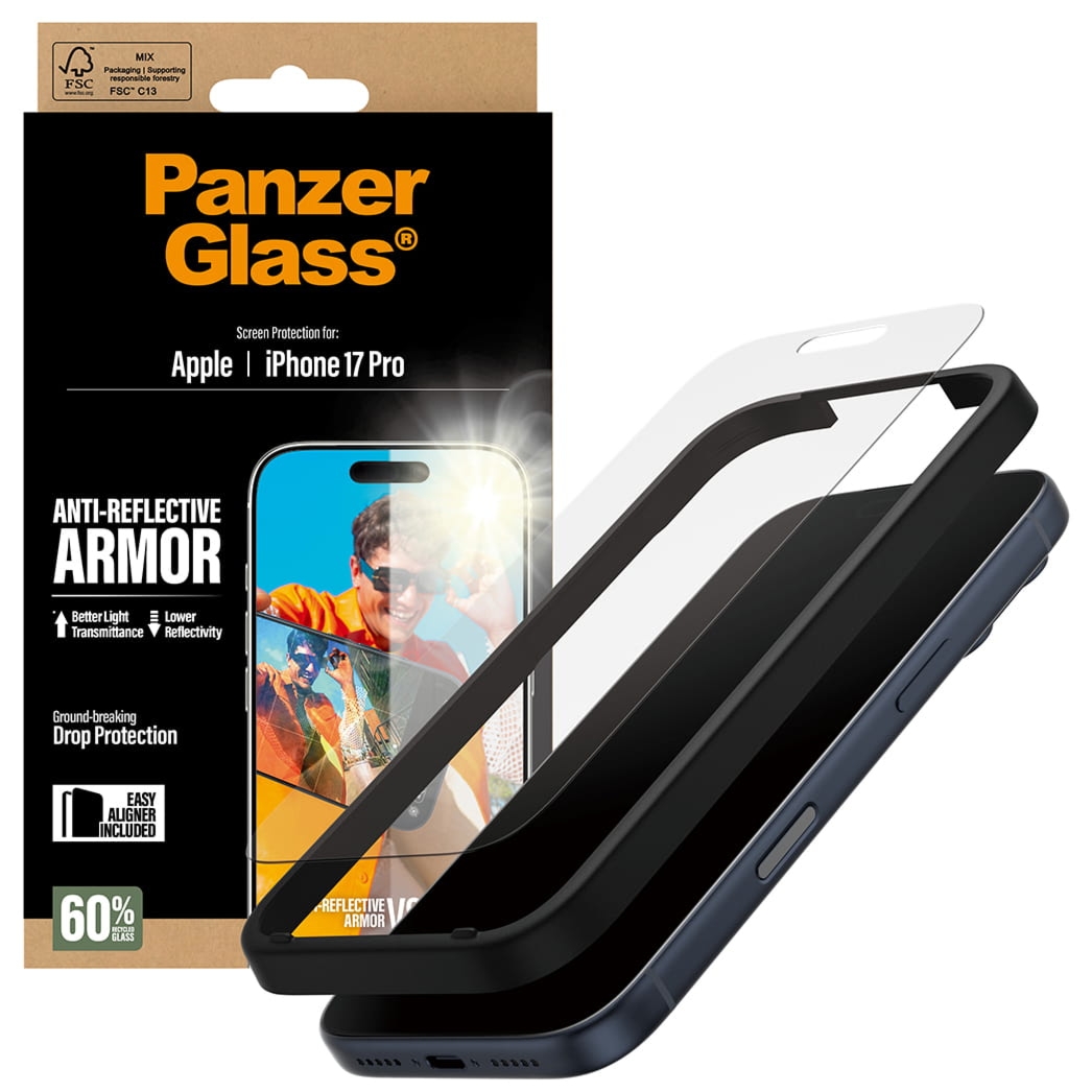 Szkło hartowane PanzerGlass Anti-Reflective Armor EasyAligner do iPhone 17 Pro