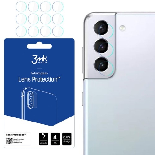 Image of Szkło na aparat 3mk Lens Protection dla Galaxy S21 5G, 4 zestawy