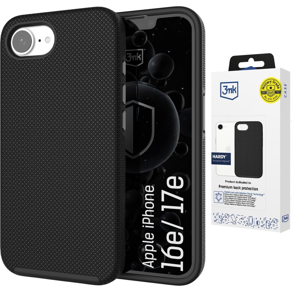 Etui 3mk Hardy Shockproof MagCase do MagSafe do iPhone 17e / 16e, czarne