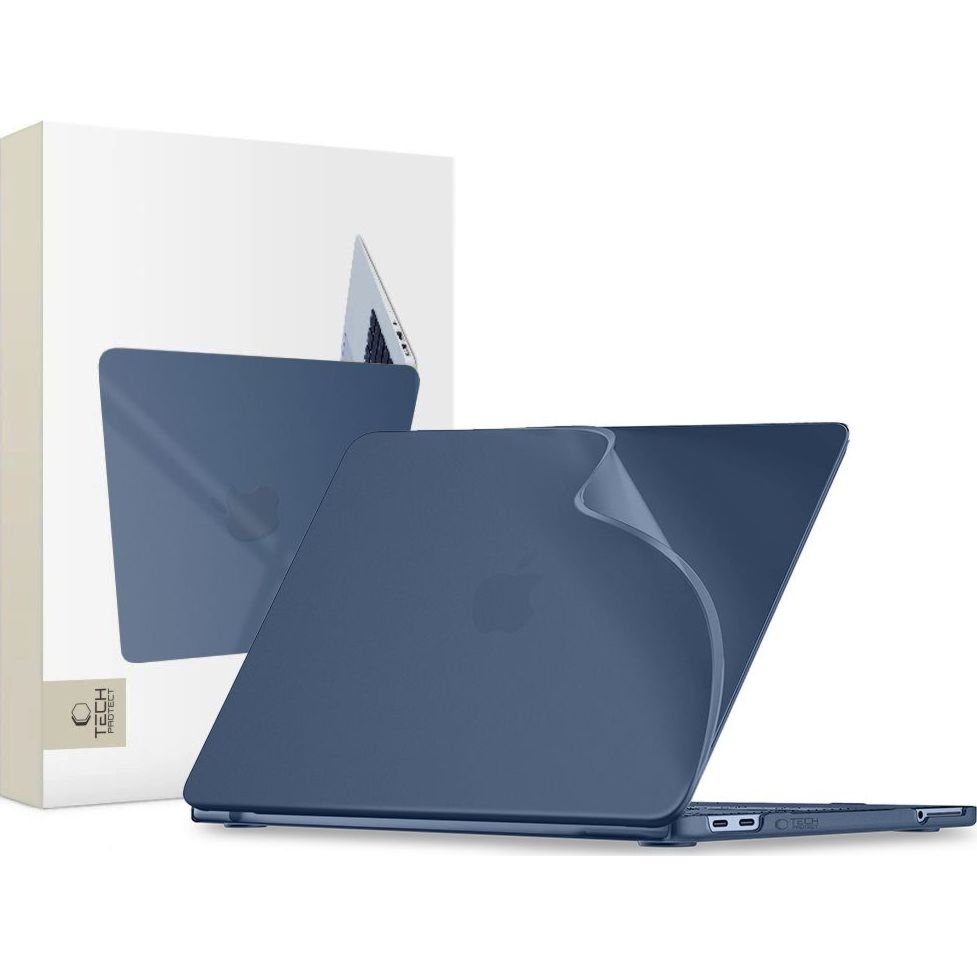 Etui ochronne Tech-Protect Softshell do MacBook Neo 13″ A18 Pro 2026, matowe półprzezroczysto-niebieskie