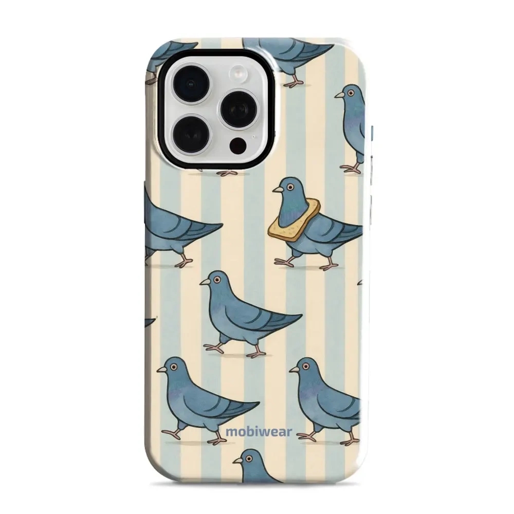 Etui ochronne do iPhone 15 Pro Max, Mobiwear Elite Pro, błękitne gołębie