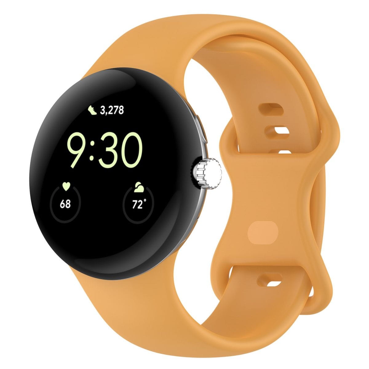 Silikonowy pasek Bizon Strap Watch Silicone S do Google Pixel Watch 4/3 (45mm), żółty
