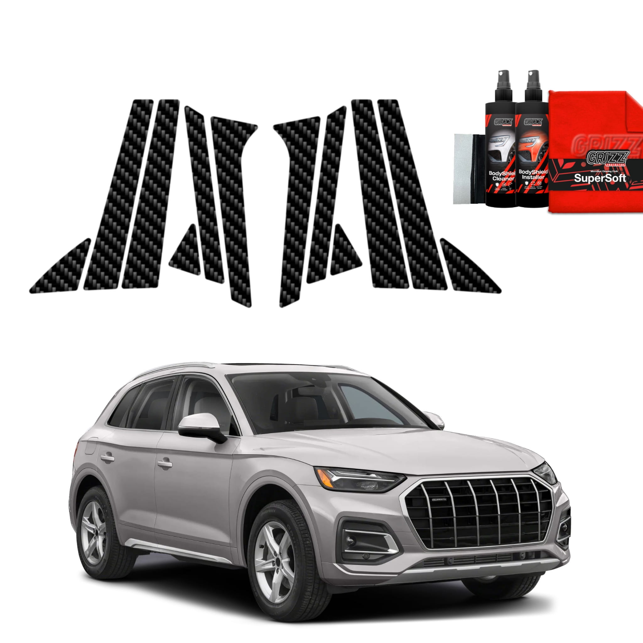 12w1 Folia karbonowa Grizz Protector na słupki do Audi Q5 (2020-2025)