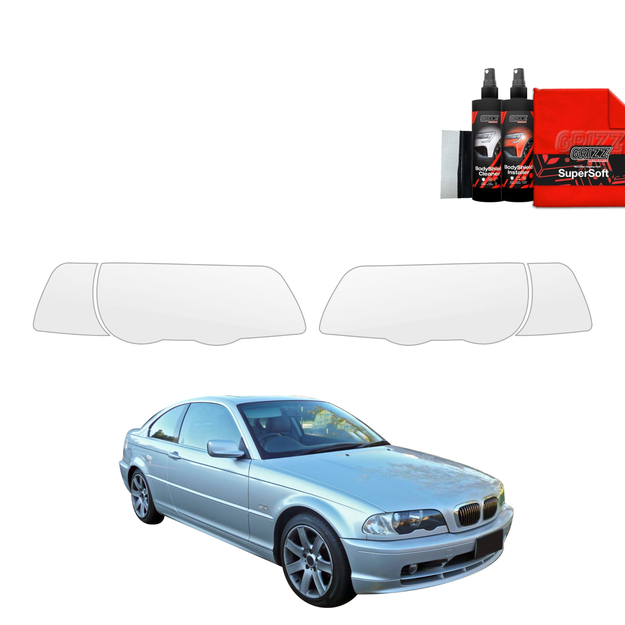 4w1 Folia ochronna na lampy Grizz Protector do BMW 3 E46 Coupe Pre-LCI (1999-2002)