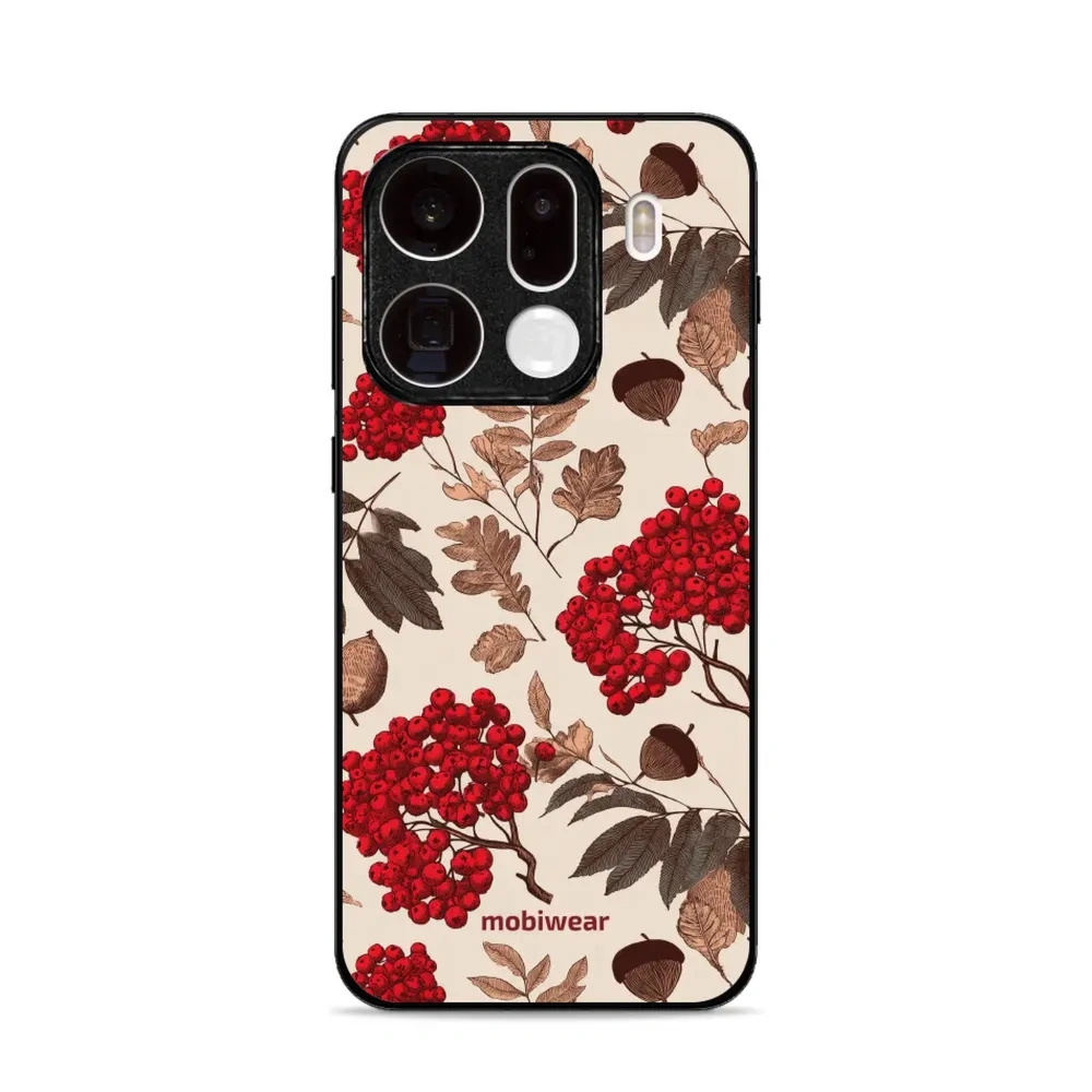 Etui ochronne do OPPO Find X9 Pro, Mobiwear Glossy Case, jarzębina na ecru
