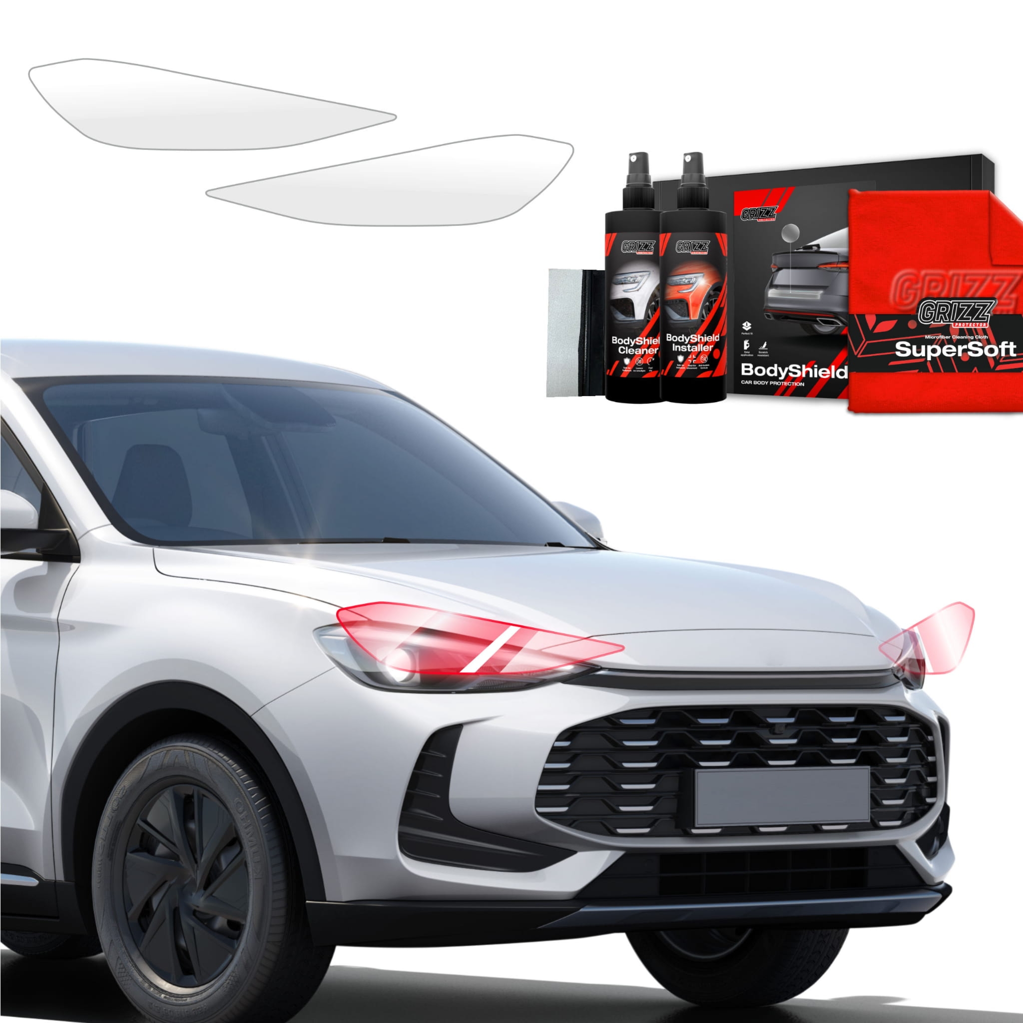2w1 Folia ochronna Grizz Protector na lampy do MG ZS Hybrid+ (2024-2026)