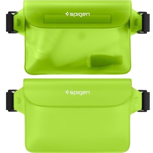 Image of Saszetka / nerka wodoszczelna Spigen A620 Aqua Shield IPX8 2-Pack, zielona i przezroczysto-zielona