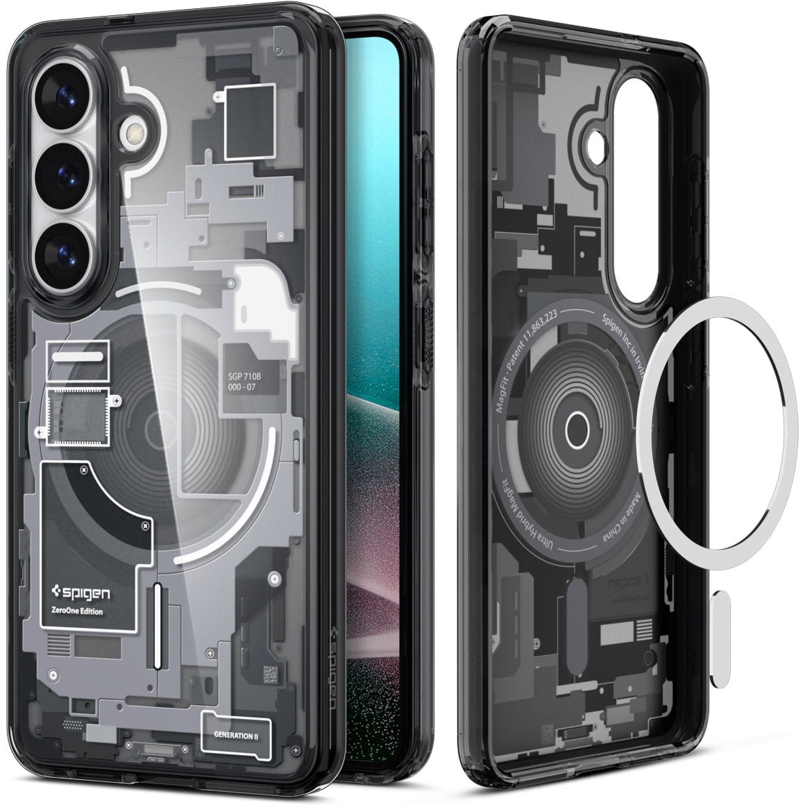 Etui Spigen Ultra Hybrid Mag do MagSafe do Galaxy S26 Plus, przydymione-szare (Zero One)