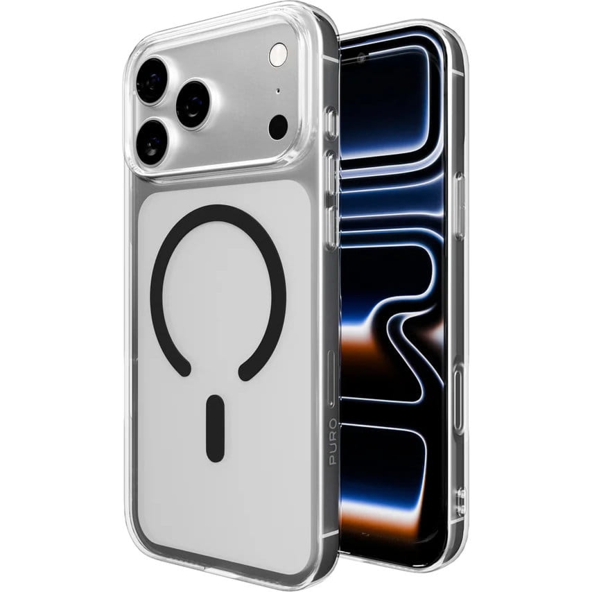 Etui Puro Lite Mag Pro do iPhone 17 Pro Max, przezroczysto-czarne