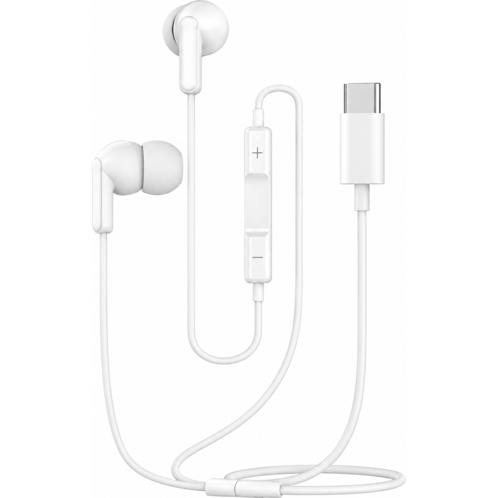 Słuchawki dokanałowe, przewodowe Musthavz GoEasy In-Ear headset USB-C, białe