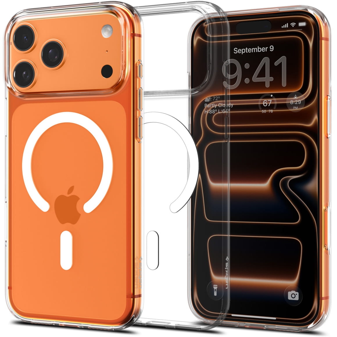 OUTLET: Etui Spigen Liquid Crystal Mag do MagSafe do iPhone 17 Pro, przezroczysto-białe